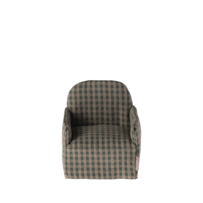 Mice Armchair in green checkered