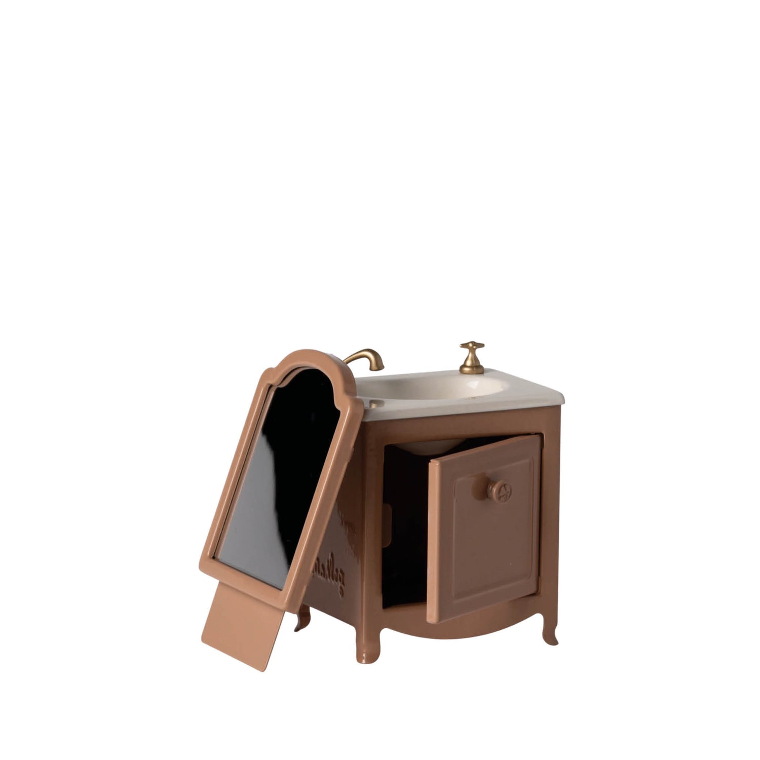 Mice Washbasin with Mirror in dark powder