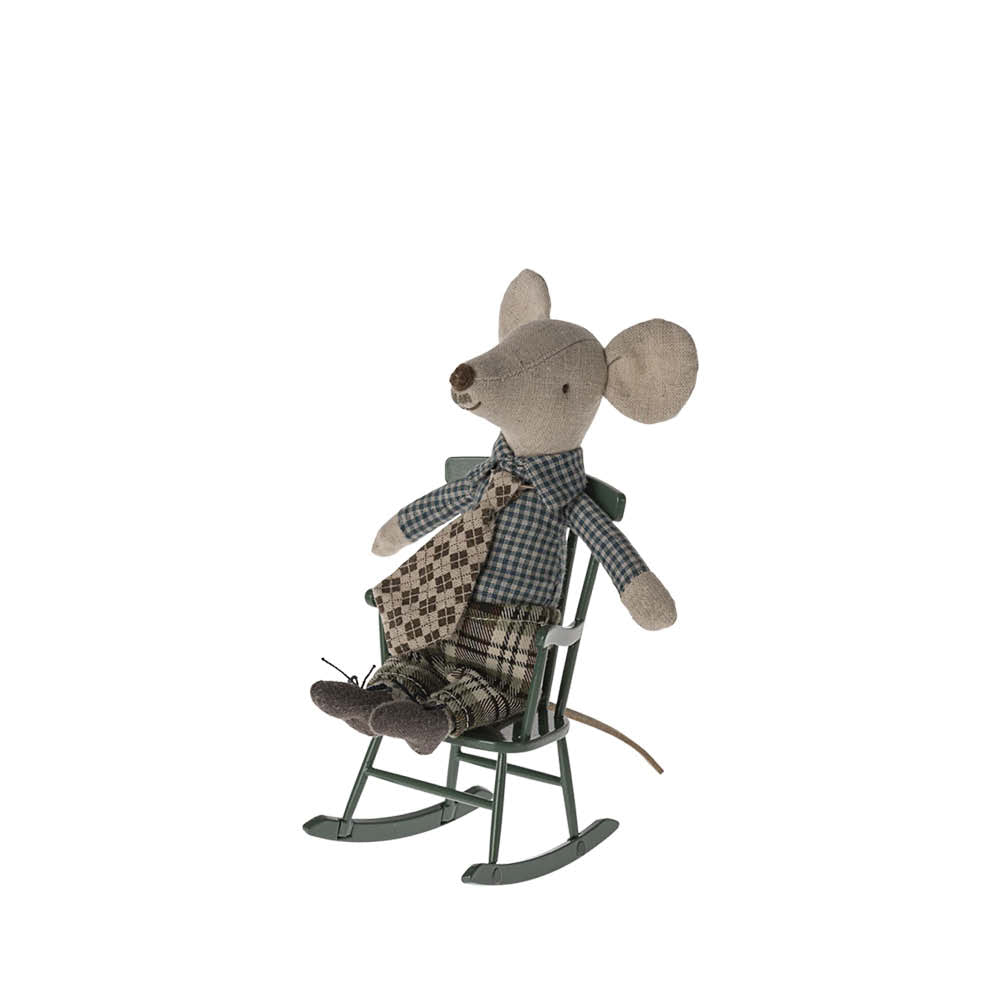 Fauteuil à bascule souris en vert foncé 