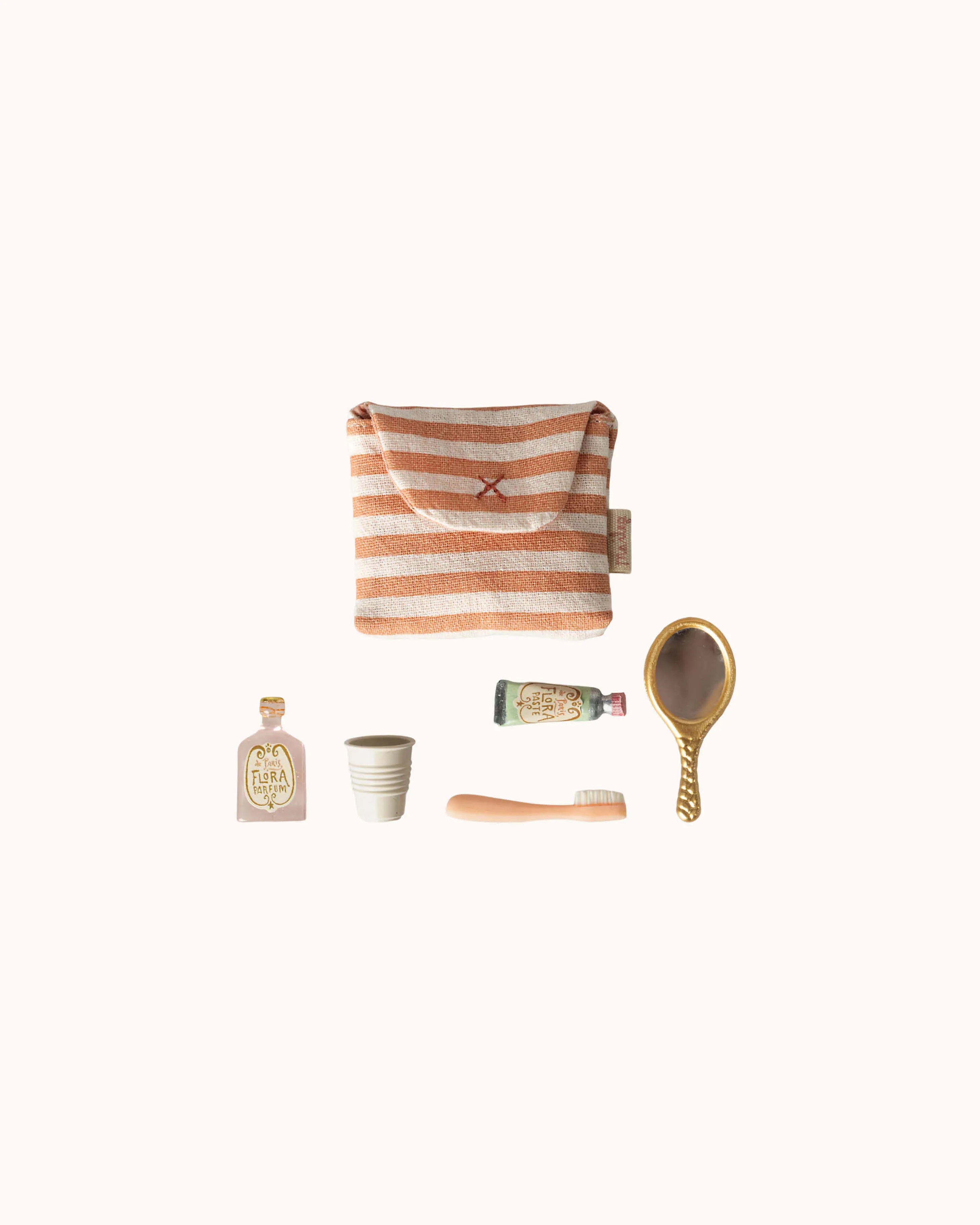 Mouse Toothbrush Set in coral striped