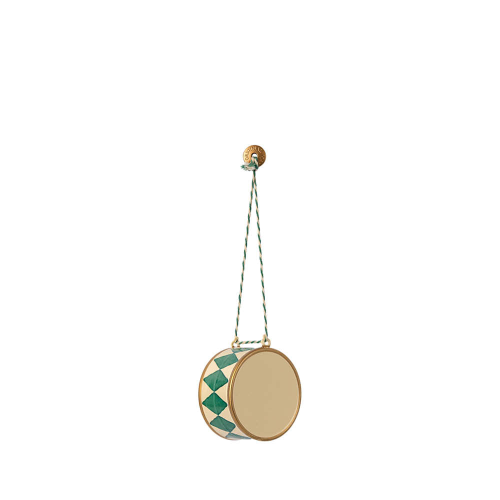 Metal Ornament, big green Drum