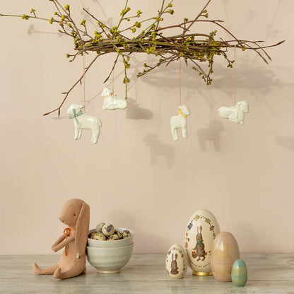 Lamb Ornament with white Bow