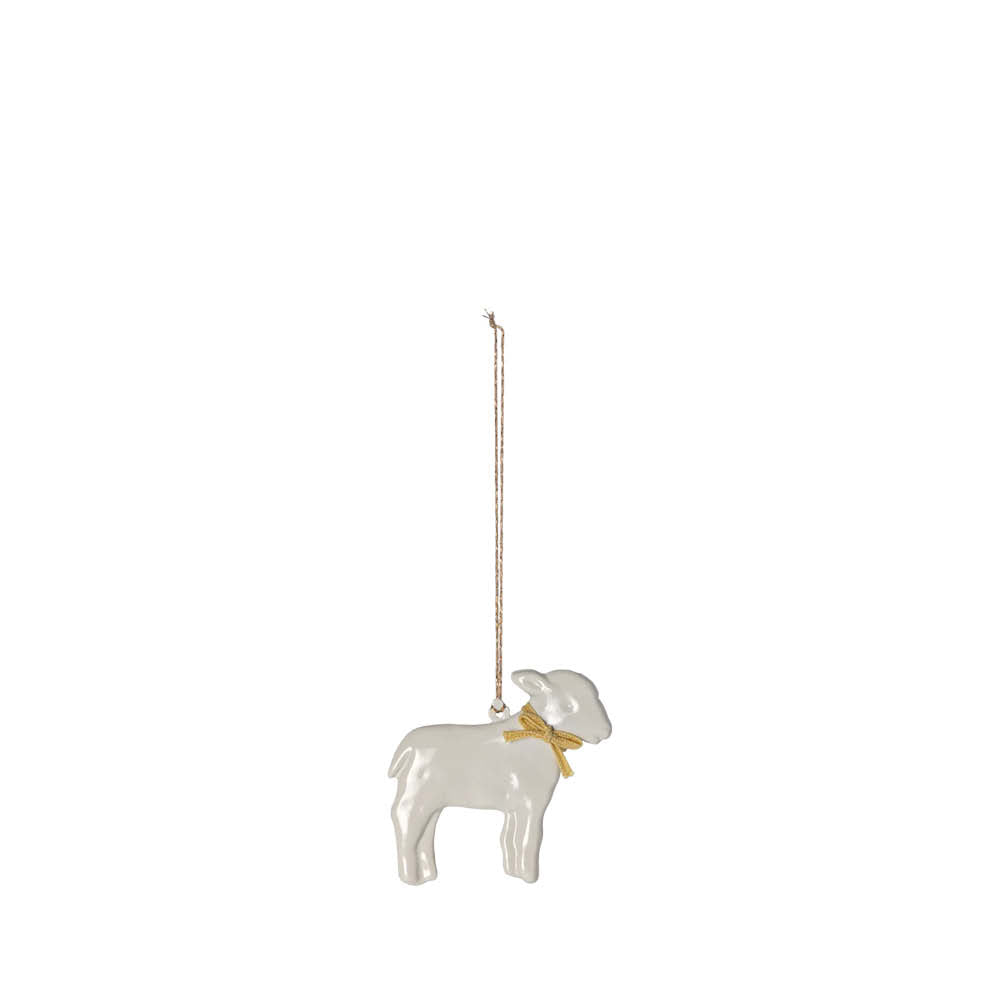 Lamm Ornament mit gelber Schleife