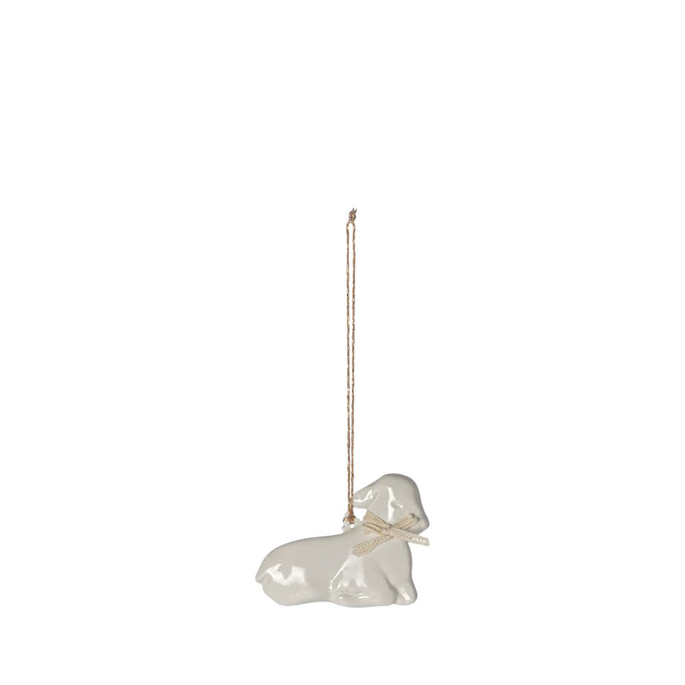 Lamm Ornament mit weißer Schleife