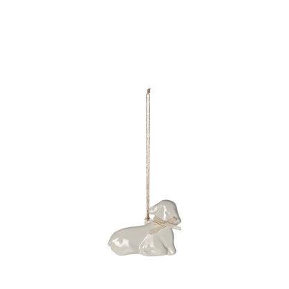 Lamb Ornament with white Bow