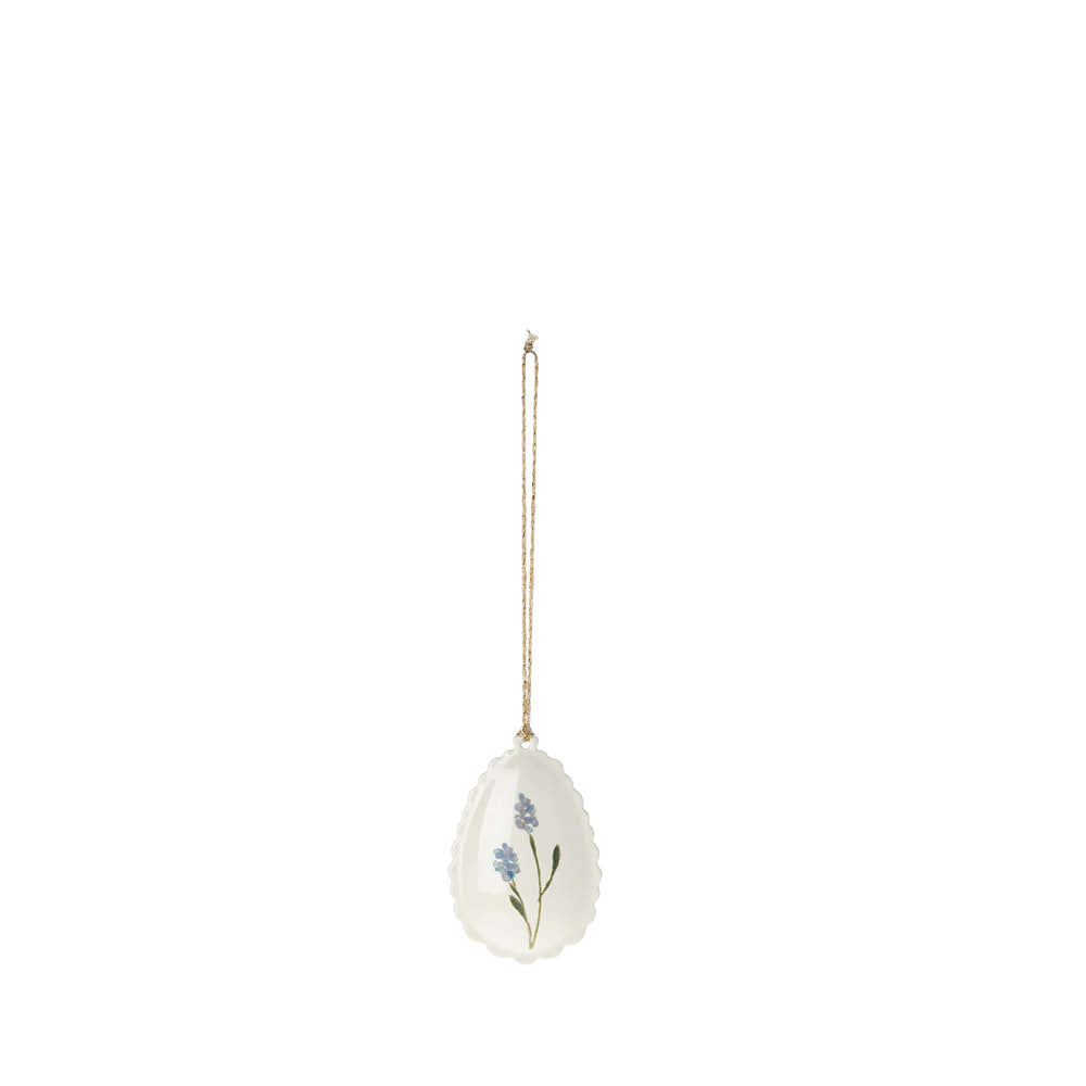 Domed Easter Egg Ornament in blue