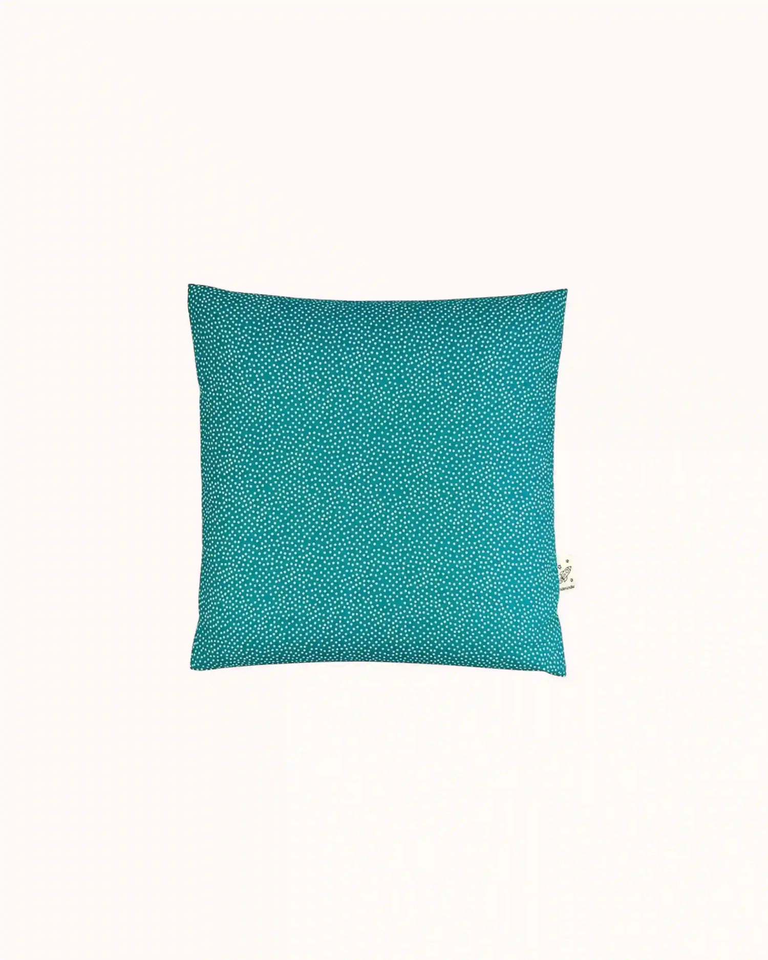 Mini Kissen in Petrol mit weißen Pünktchen
