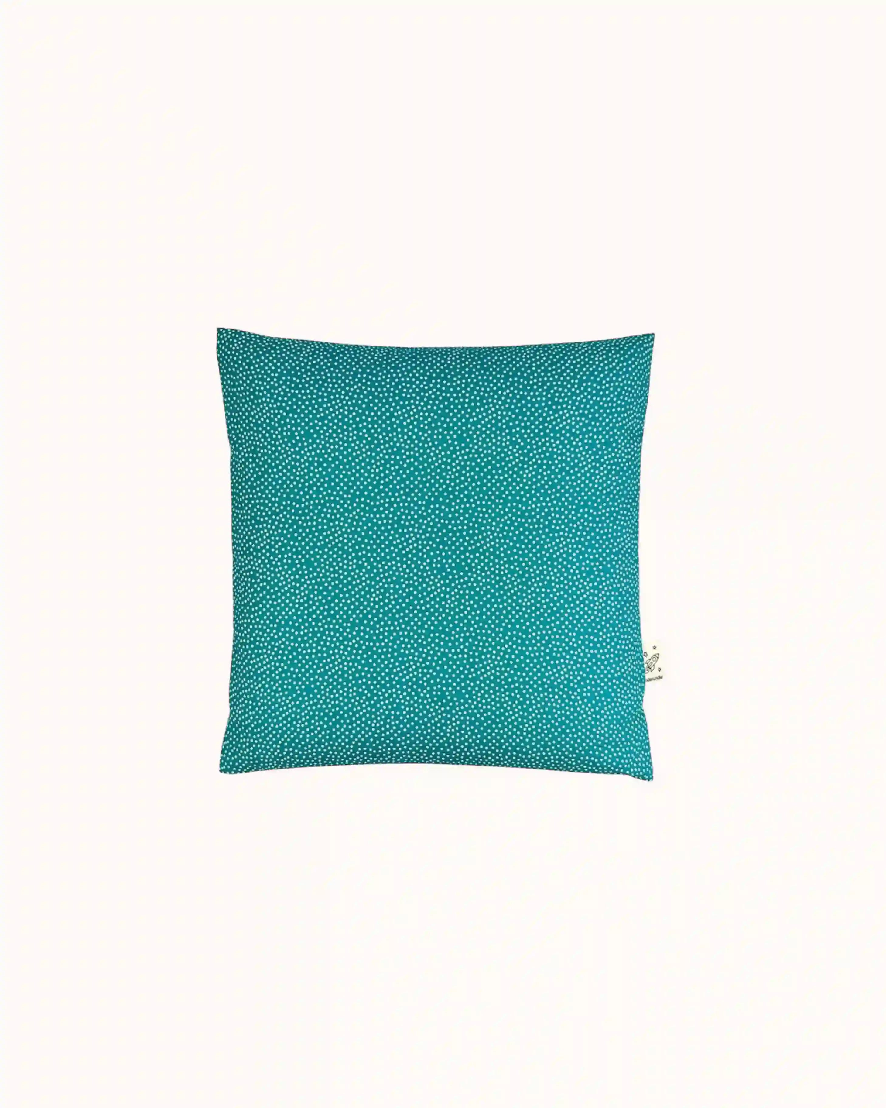 Mini Kissen in Petrol mit weißen Pünktchen
