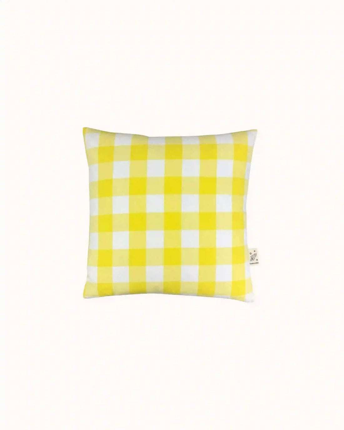 Mini Cushion in yellow Gingham
