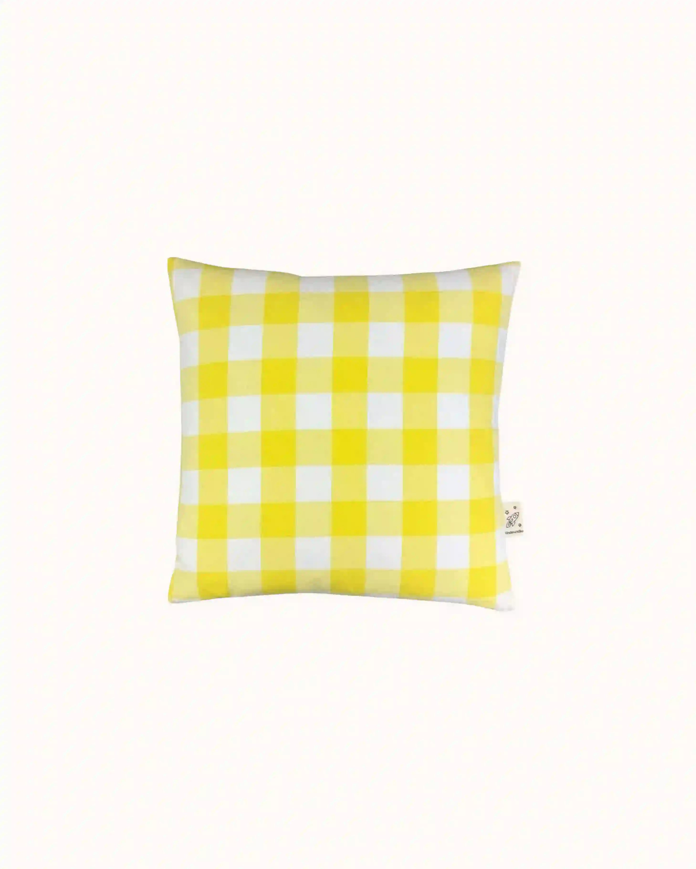 Mini Cushion in yellow Gingham