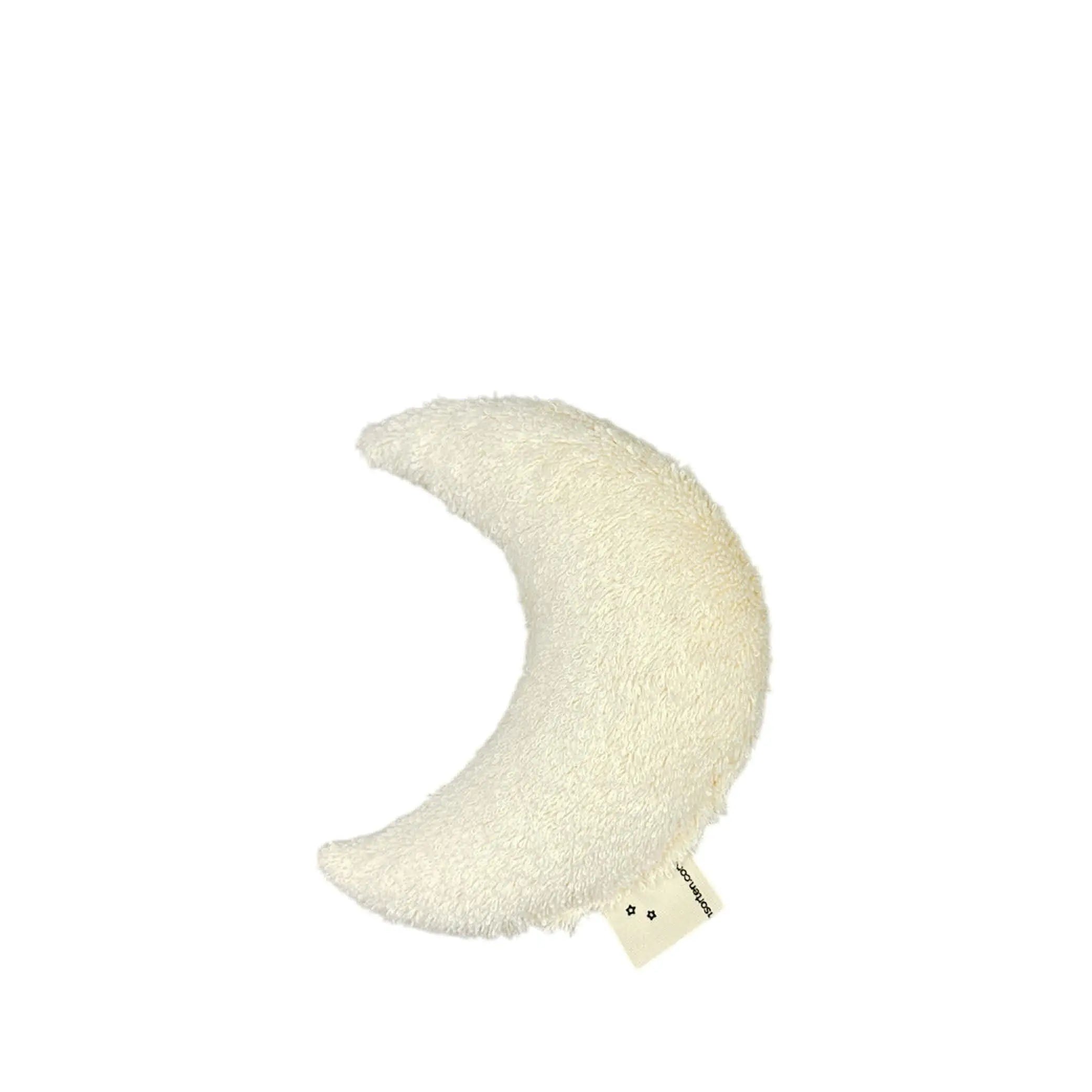 Moon Rattle in colourful dotties &amp; cream terry cloth