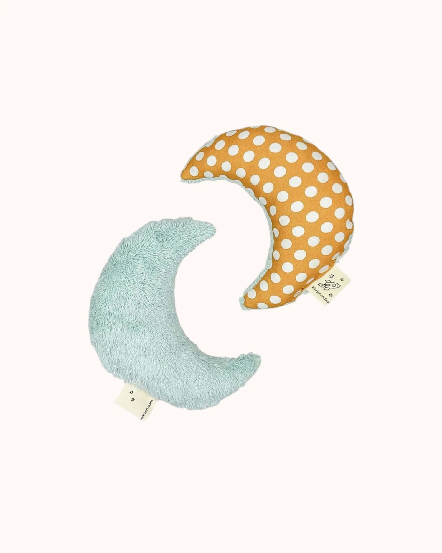 Mondrassel in ocker gepunktet &amp; hellblauem Frottee