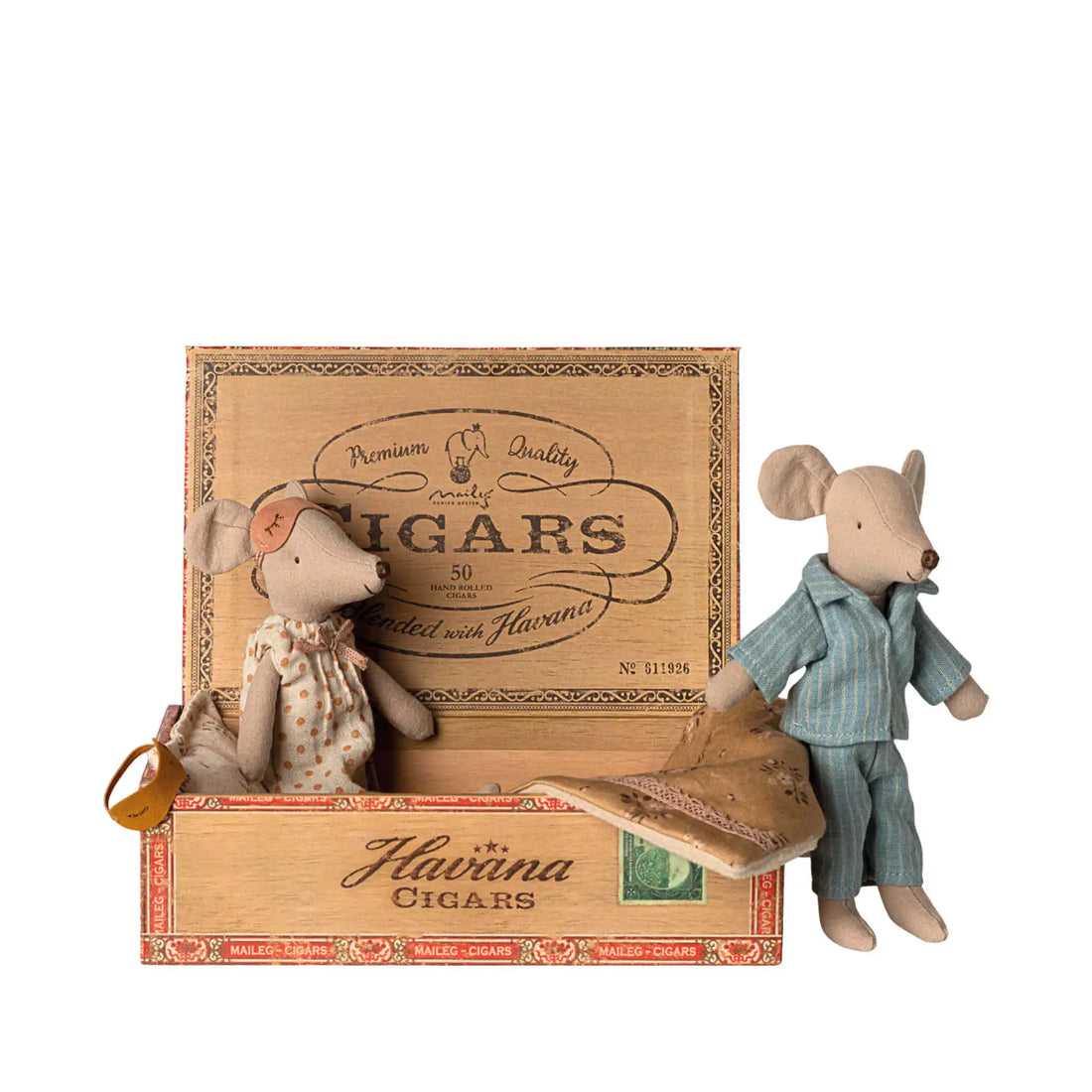 Mama &amp; Papa Maus in Zigarrenschachtel
