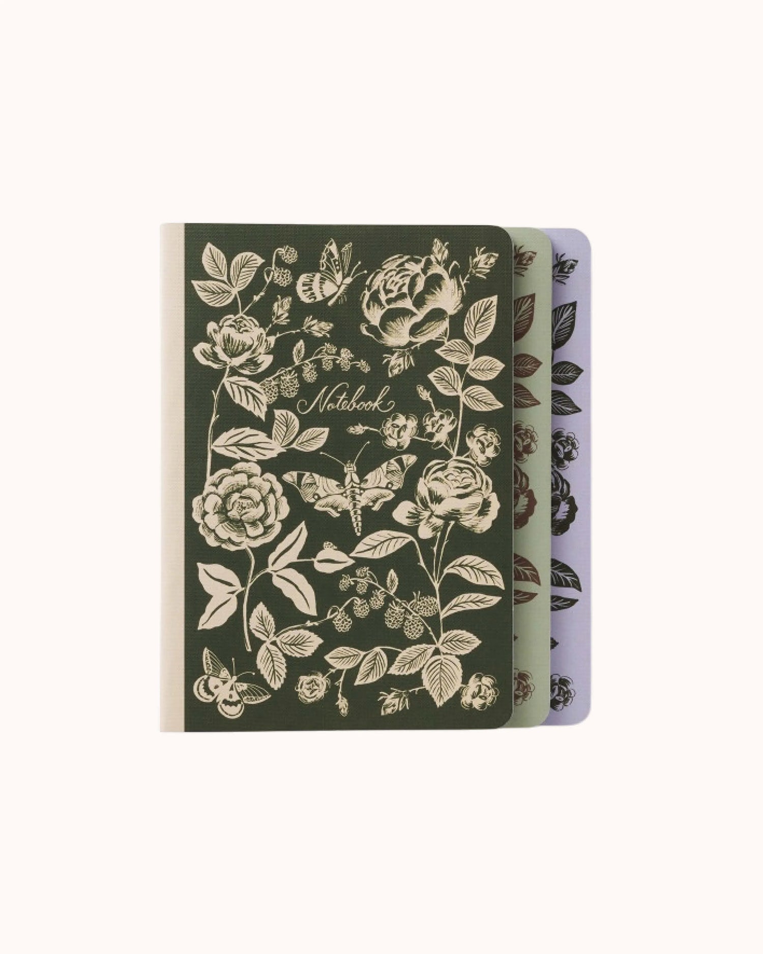 Geheftete Notizbücher English Rose – 3er Set