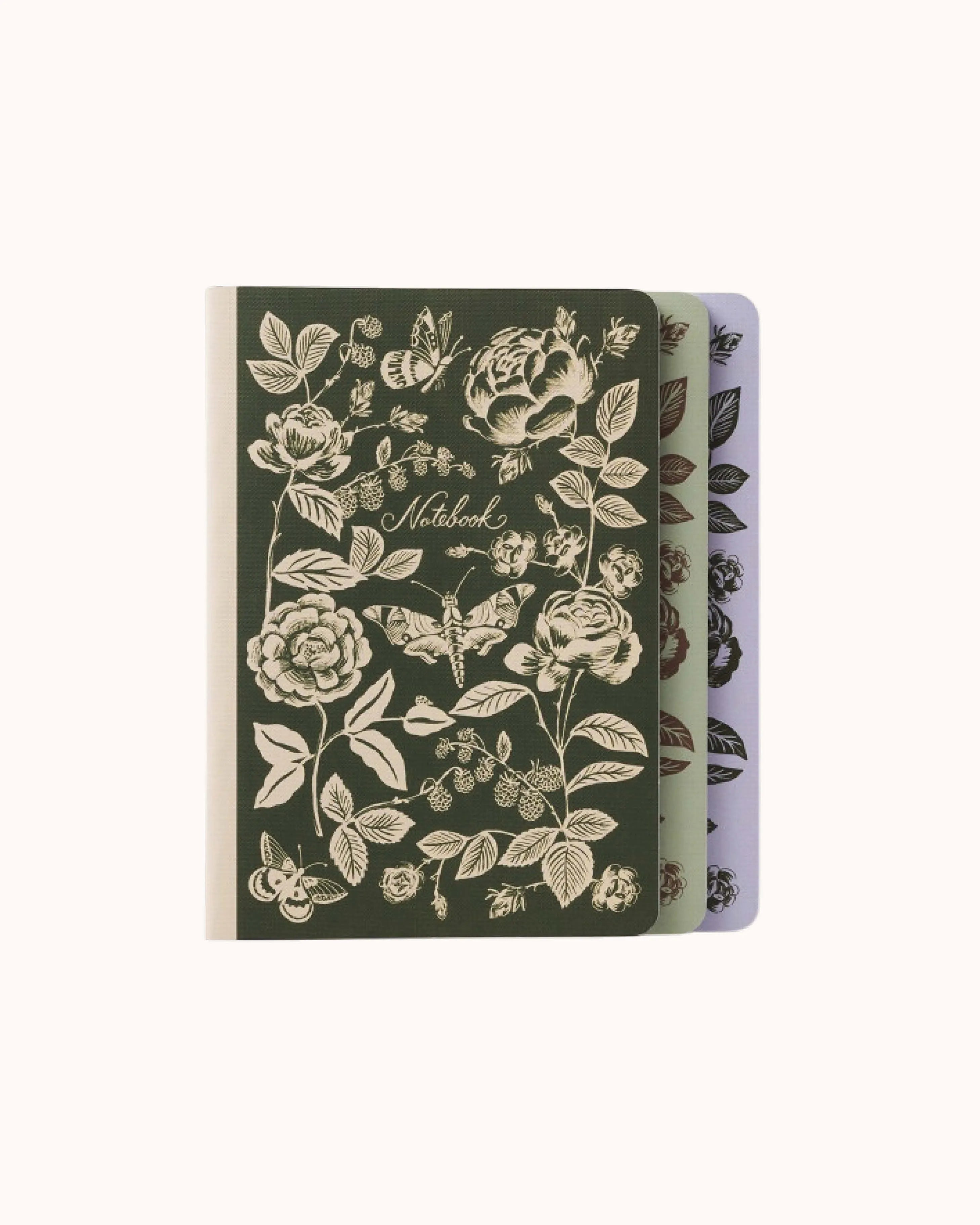 Geheftete Notizbücher English Rose – 3er Set