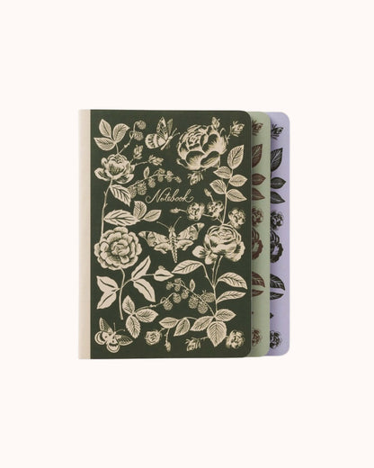 Geheftete Notizbücher English Rose – 3er Set