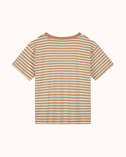 Kurzärmliges oversized T-Shirt in biscuit/off-white