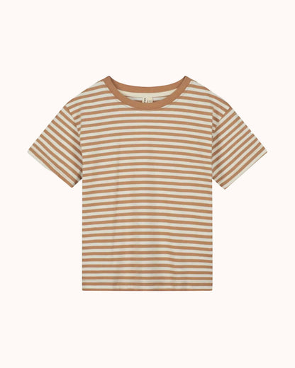 Kurzärmliges oversized T-Shirt in biscuit/off-white