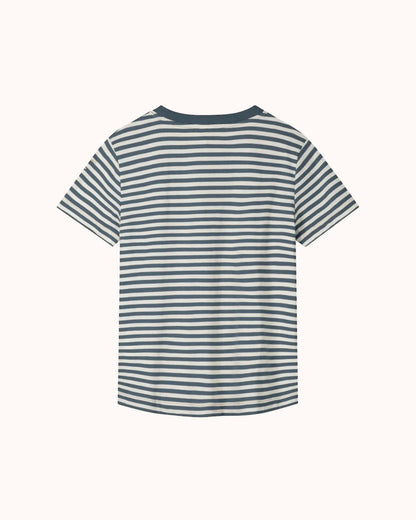 Kurzärmliges oversized T-Shirt in blue grey/off-white