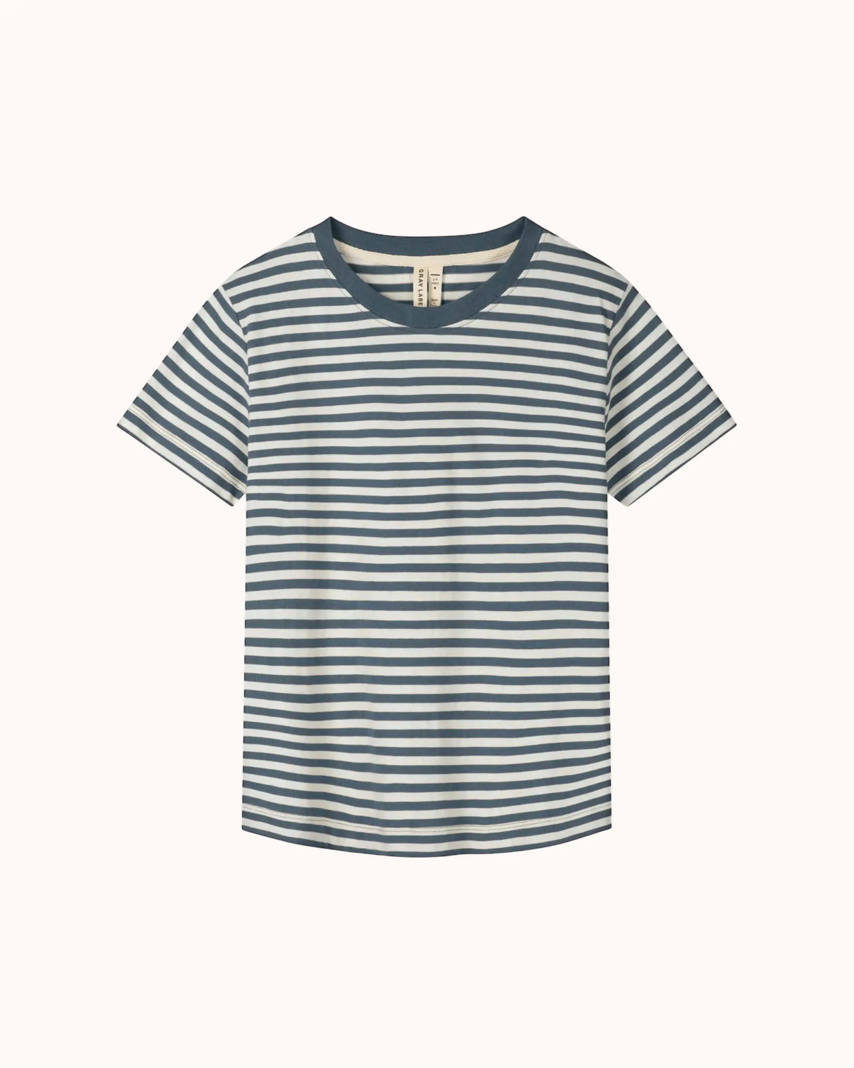 Kurzärmliges oversized T-Shirt in blue grey/off-white