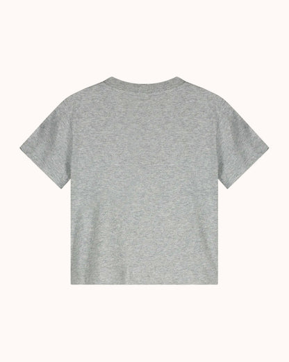 Kurzärmliges oversized T-Shirt in grey melange
