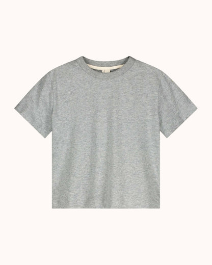 Kurzärmliges oversized T-Shirt in grey melange