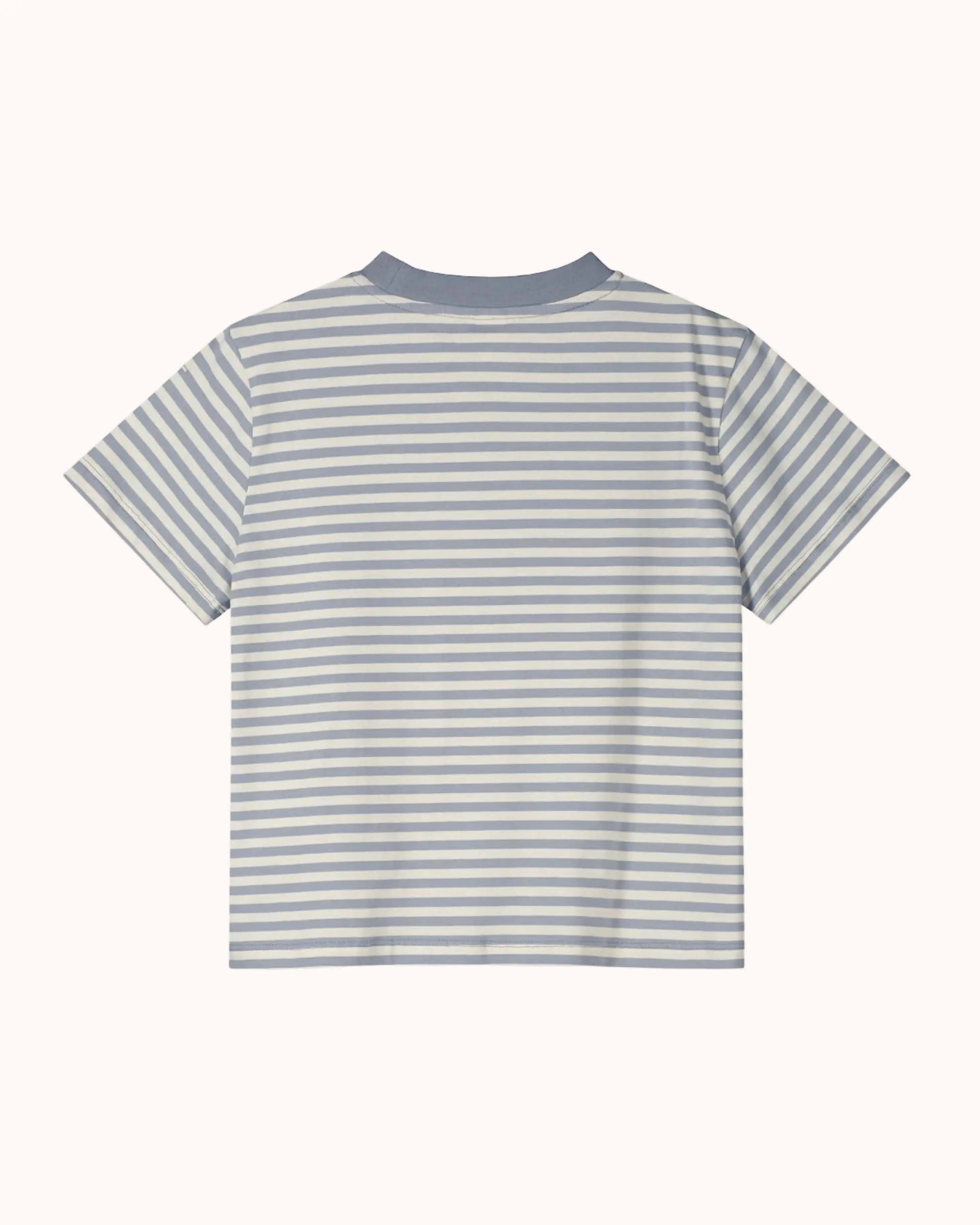 Kurzärmliges oversized T-Shirt in stone gray/cream