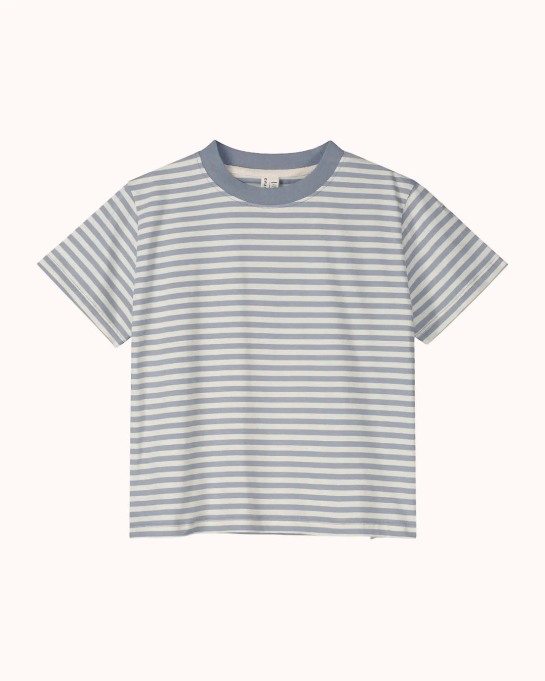 Short-sleeved oversized T-Shirt in stone gray/cream