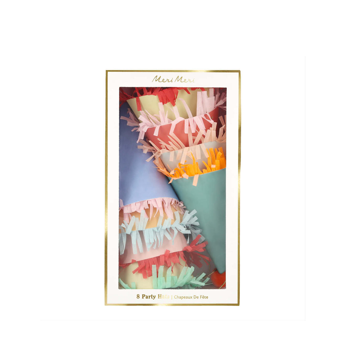 Set of 8, Party Hats with PomPoms