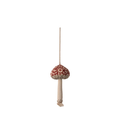 Mushroom Ornament Red Winter Flower