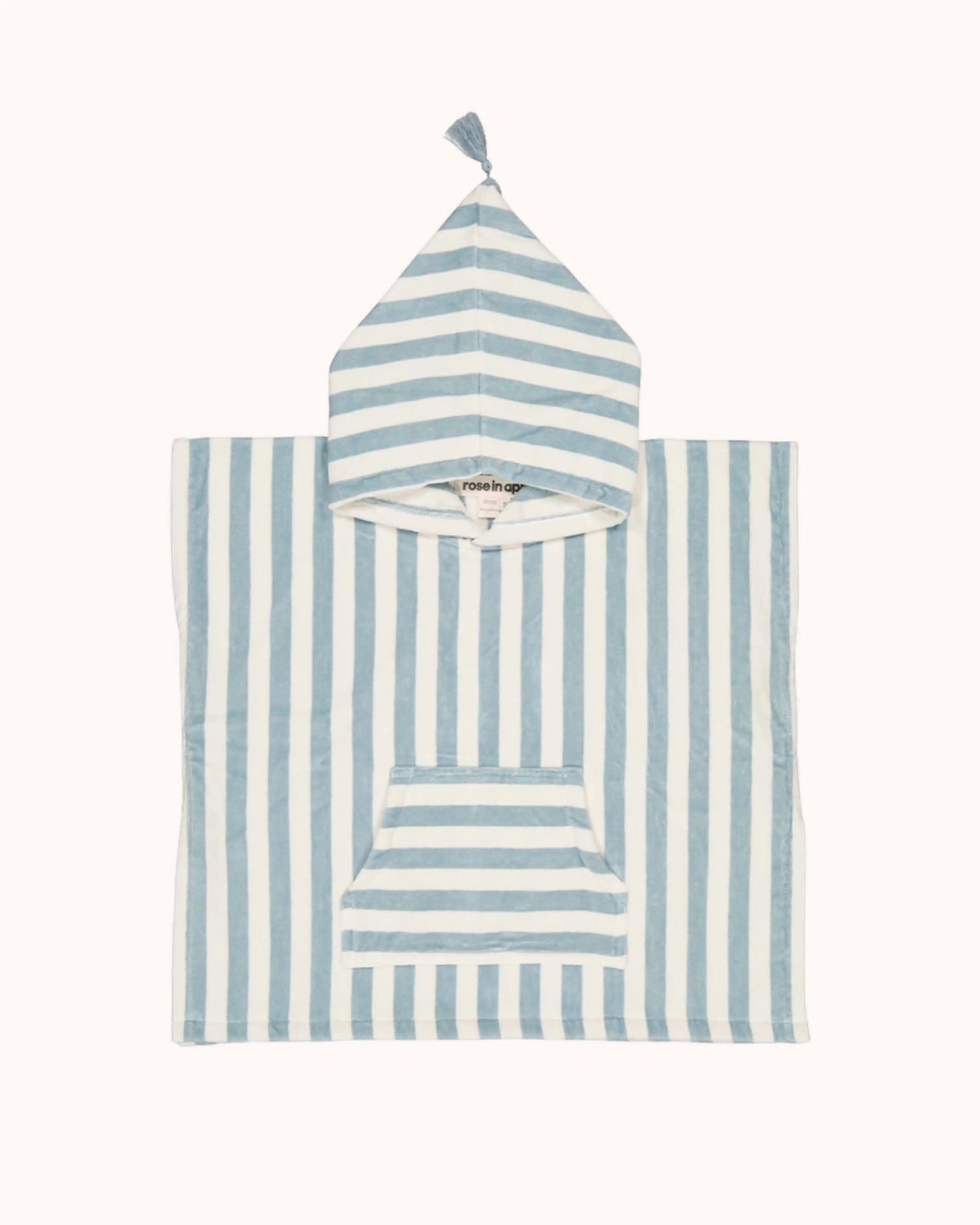 Poncho mit Kapuze in blue cloud gestreift