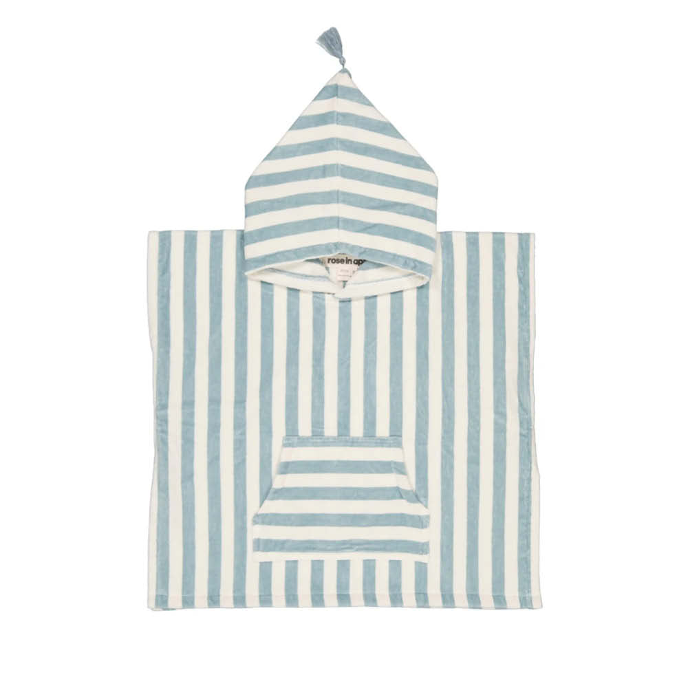 Hooded Poncho in cloud striped