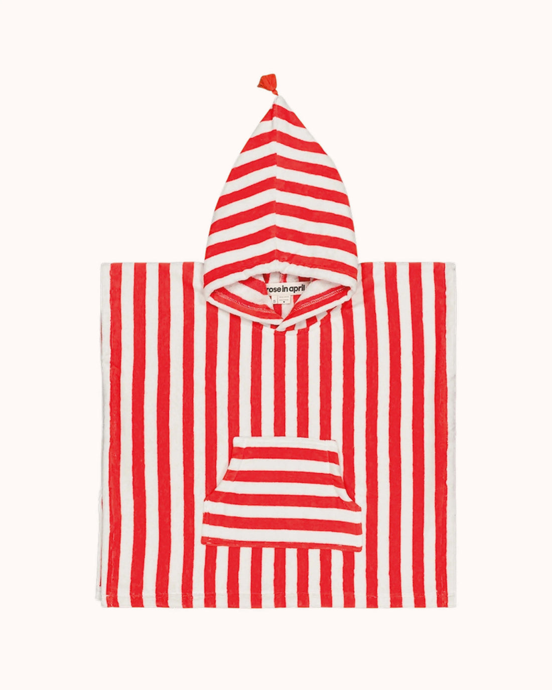 Poncho mit Kapuze in tomato gestreift