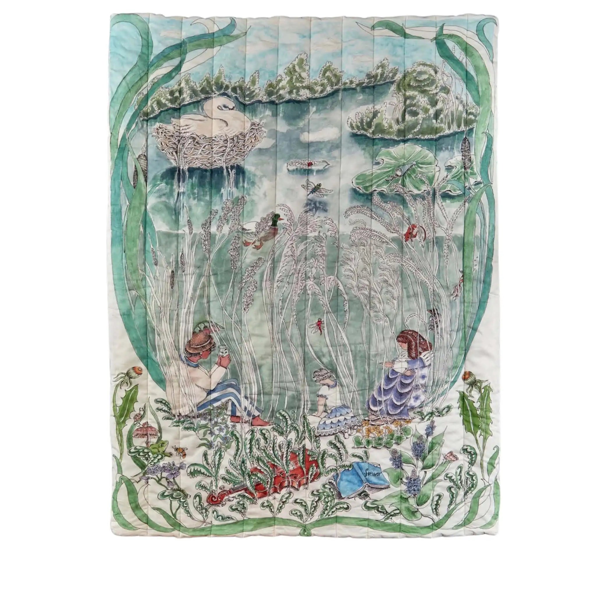 Reversible Quilted Blanket The Pond Dance
