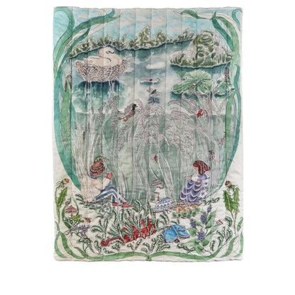 Reversible Quilted Blanket The Pond Dance