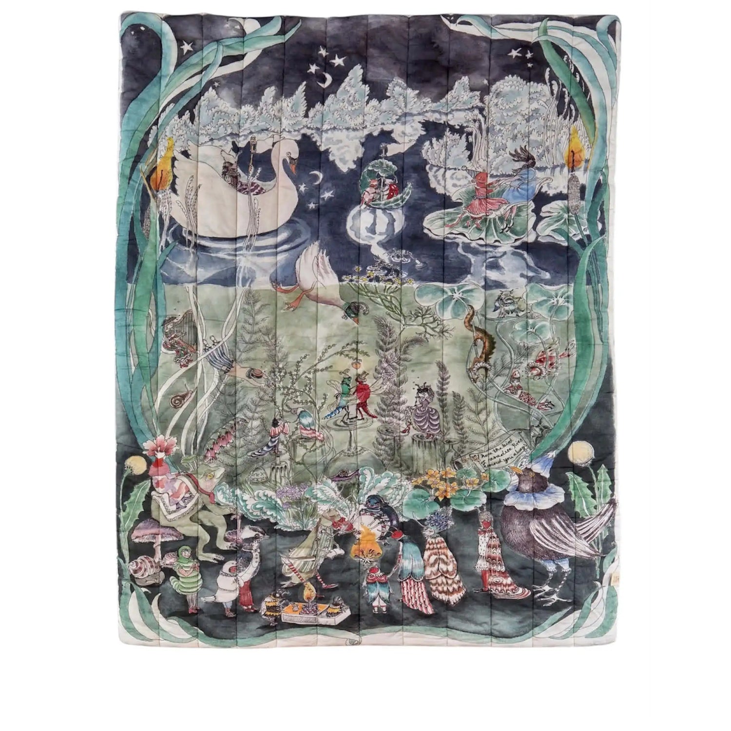 Reversible Quilted Blanket The Pond Dance