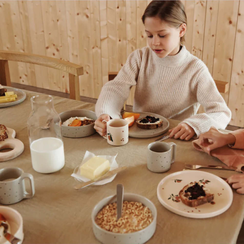 Service de table en porcelaine Camren à pois éclaboussés/brumeux
