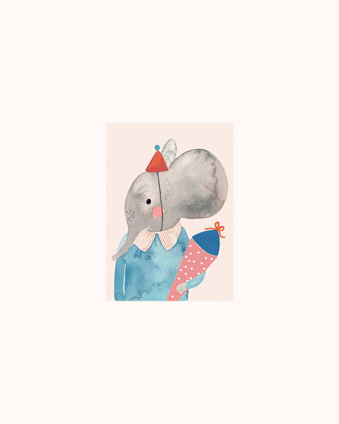 Postkarte Einschulung mit Elefant
