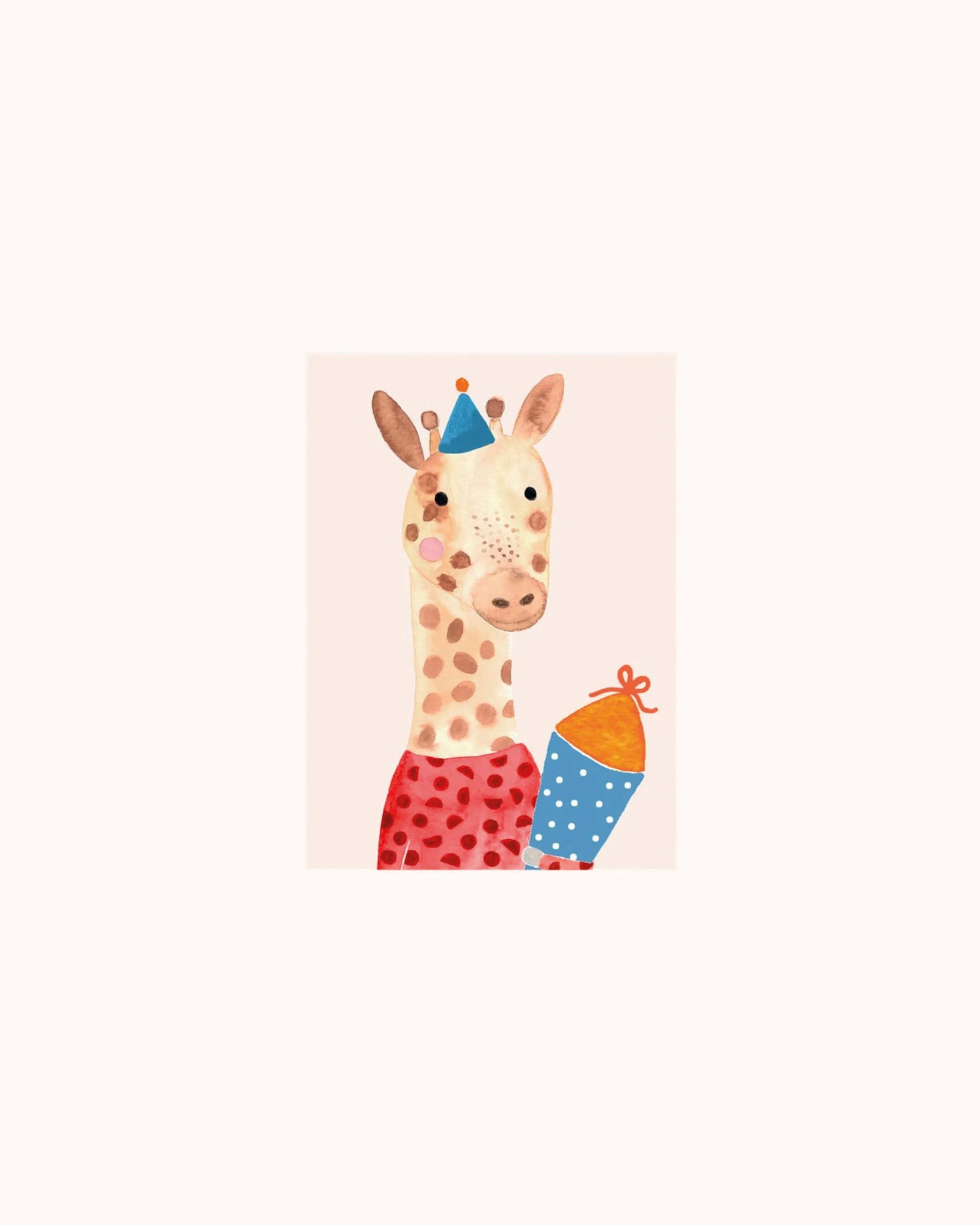Postkarte Einschulung mit Giraffe