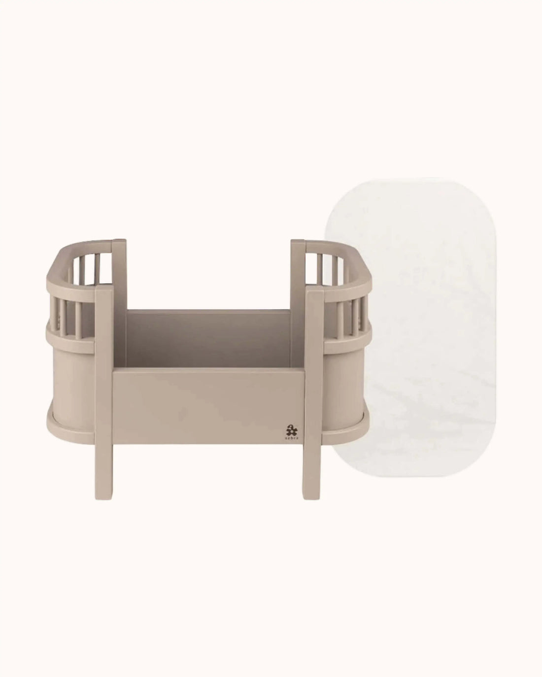 Puppenbett mit Matratze in jetty beige