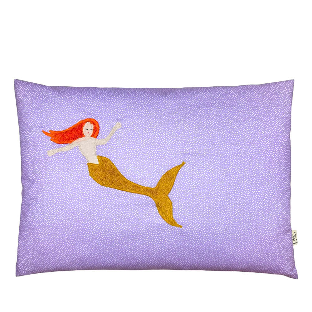 Schlumperl Cushion Mermaid on Lilac with white Dotties