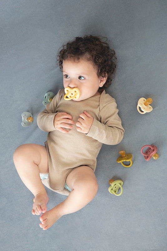 Pacifier Set in sand/ocean blue