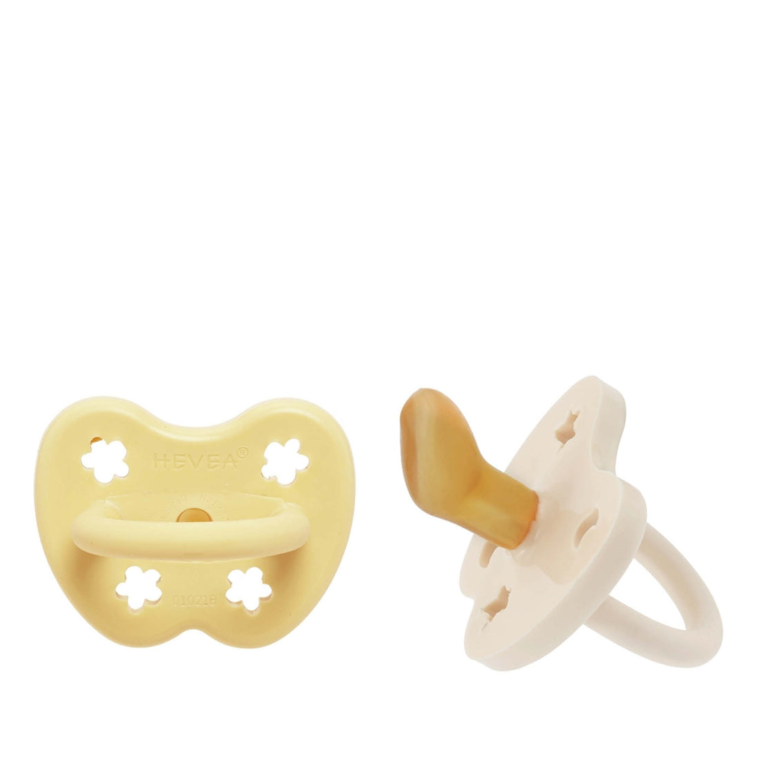 Pacifier Set in pale butter/milky white