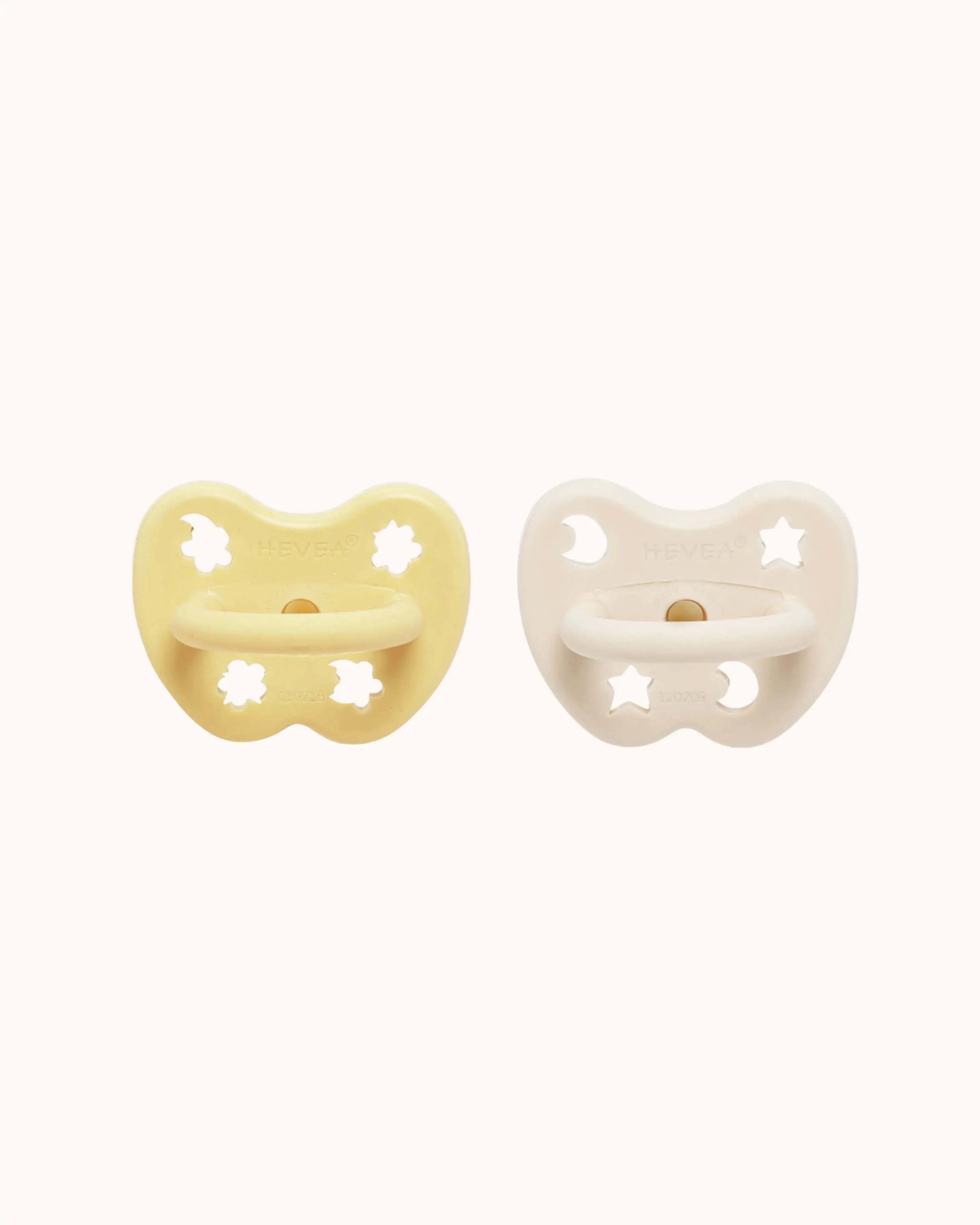 Pacifier Set in pale butter/milky white