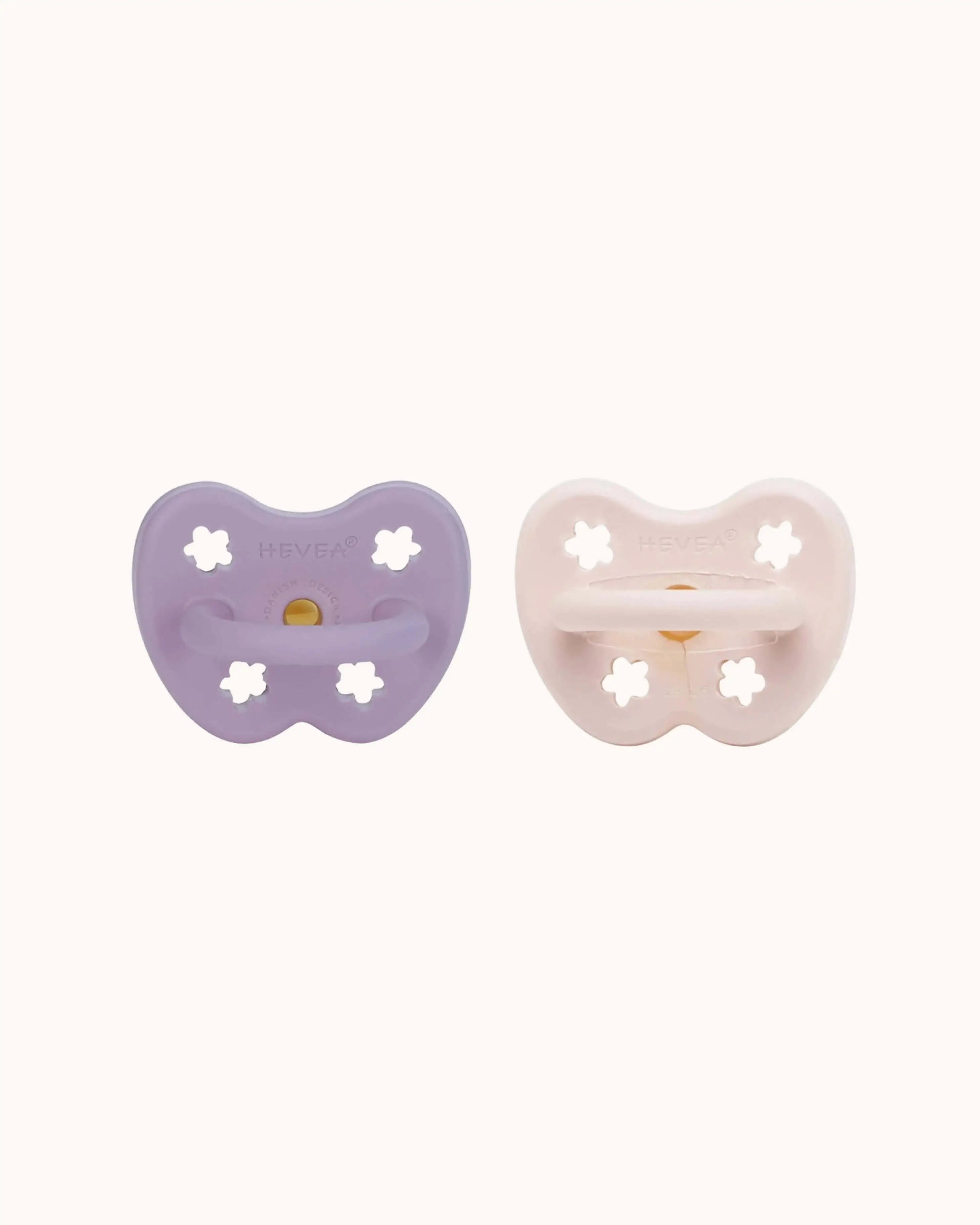 Pacifier Set in powder pink/lavender