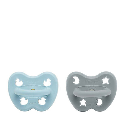 Set of 2, Pacifier in maya blue/thunder grey