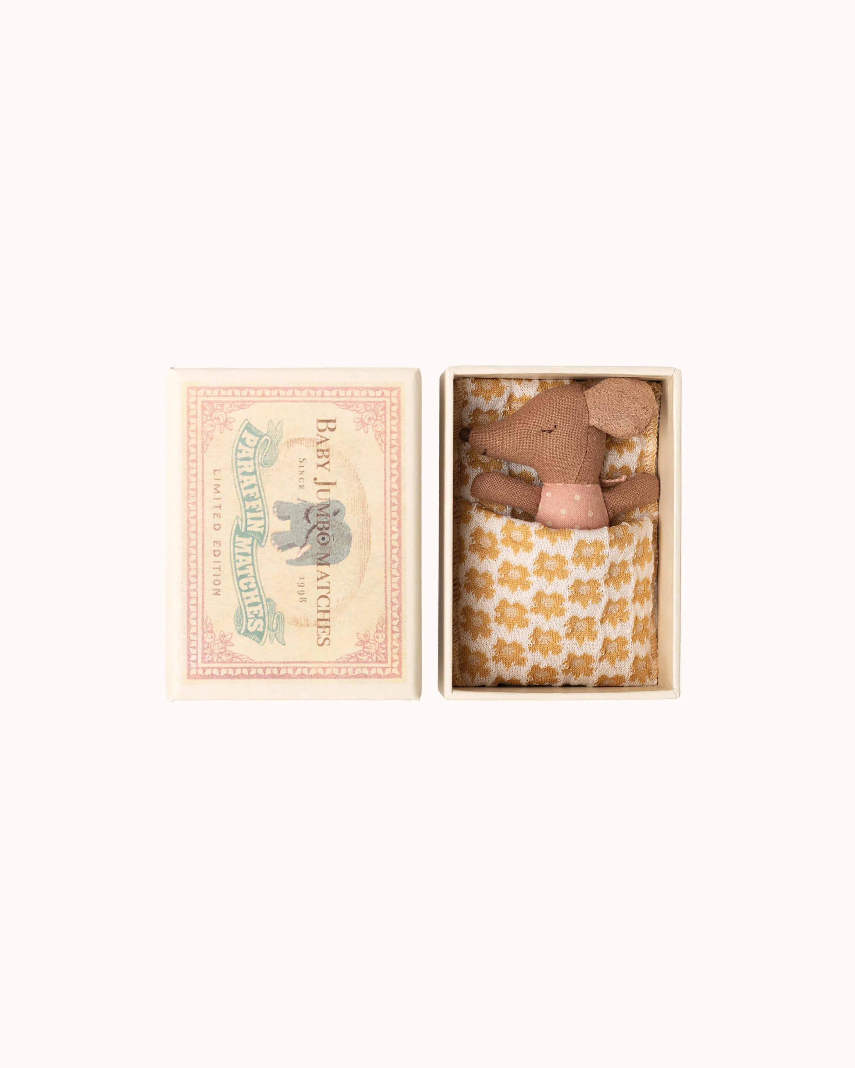 Sleepy Wakey Baby Maus in rosa Streichholzschachtel