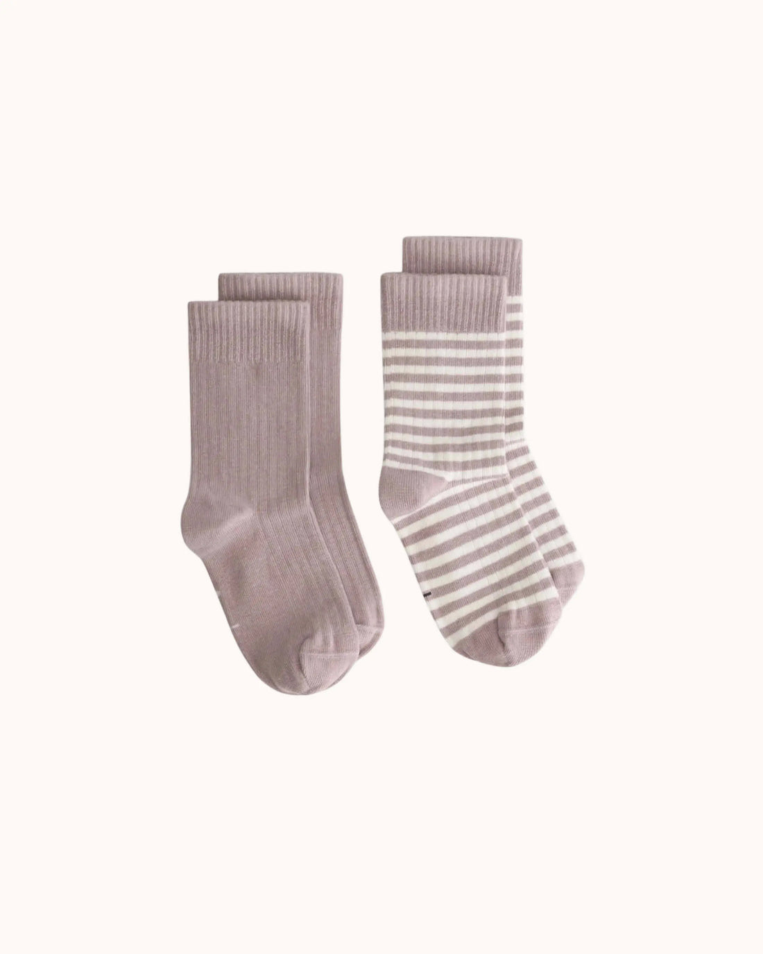 Gerippte Socken in berry/cream - 2er Set