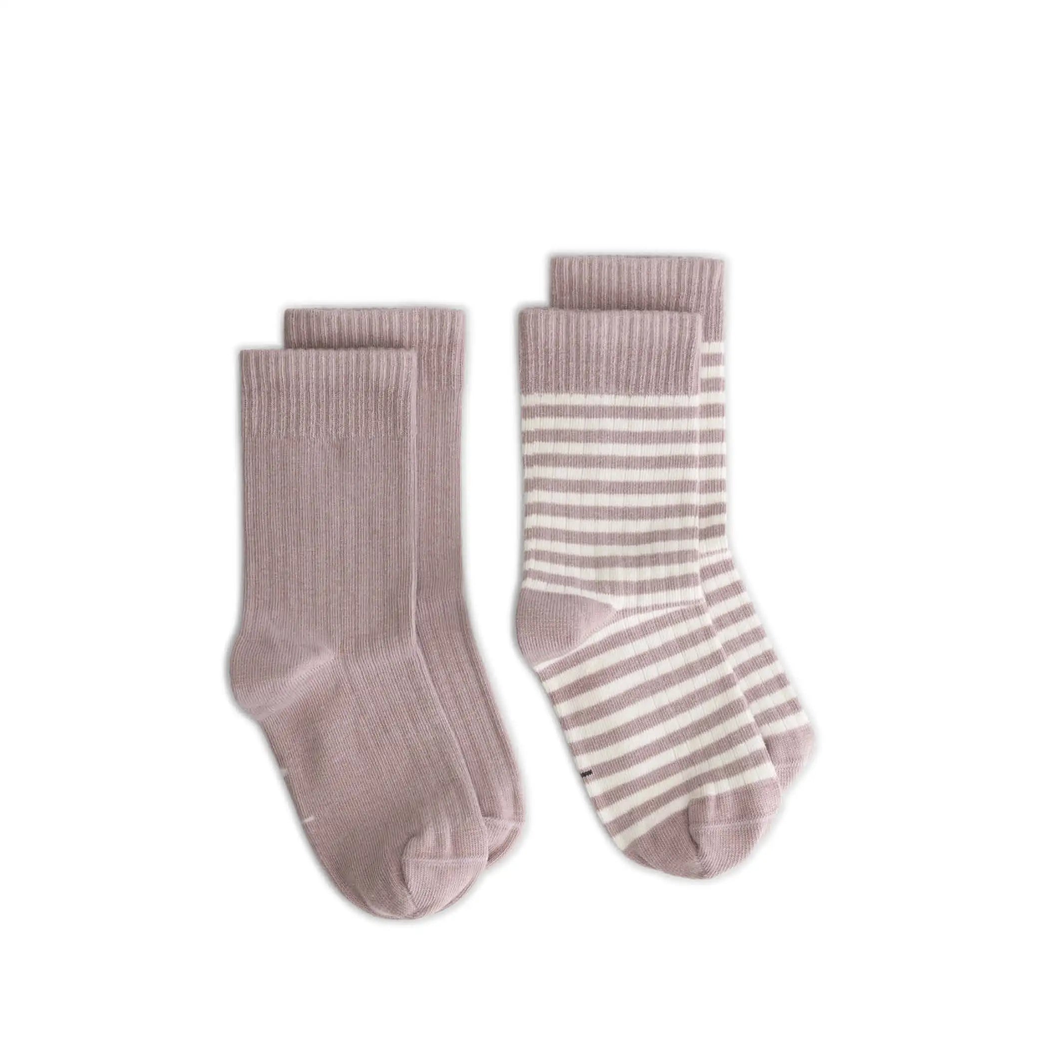 Ribbed Socks in berry/cream - Set of 2