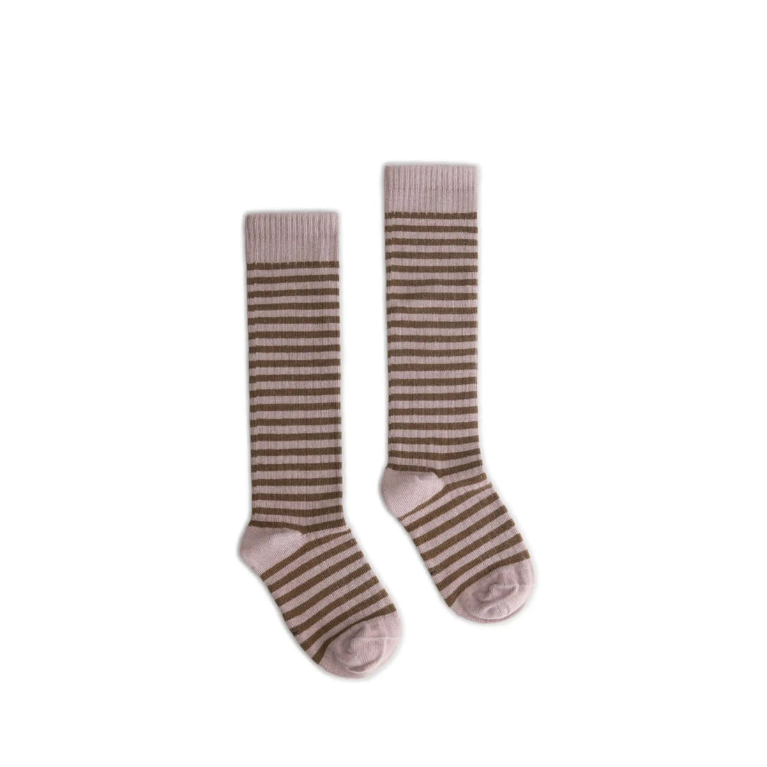 Long ribbed Socks in berry/woody